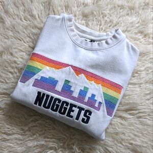 Denver Nuggets Rainbow Skyline Crewneck Sweatshirt
